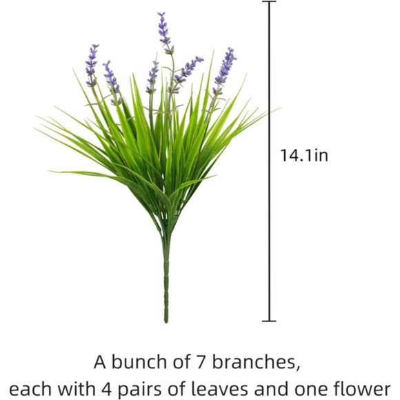12Bundles Artificial Plants Outdoor Fake Monkey Grass with Flower for Pot Garden - Picture 3 of 6